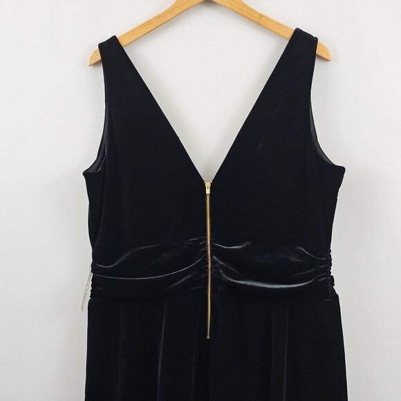 Express Black Velvet Dress Babydoll Sleeveless XL Holiday Cocktail Party NEW $79 - Picture 6 of 11